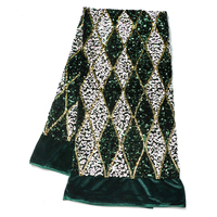 Nouvelle mode Tissu en dentelle africaine à sequins Multicolores Sequins Tissu en dentelle de velours de luxe avec séquence pour vêtements de mariage