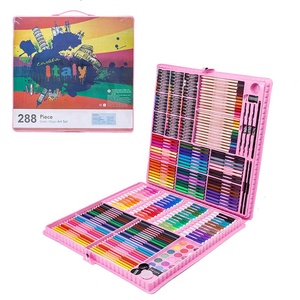Precio al por mayor OEM personalizado 258 Uds Multi colores cera crayón lápices de colores juego de pintura arte plástico conjunto para niños - Product Image 3