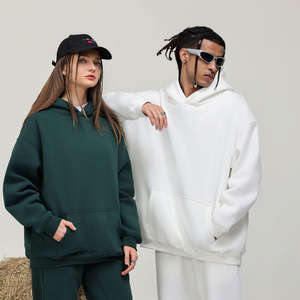 Produttori di abbigliamento personalizzato 350 grammi di <span class=keywords><strong>cotone</strong></span> poliestere tessuto tinta unita stile minimalista <span class=keywords><strong>felpa</strong></span> a maniche lunghe con cappuccio - Product Image 2