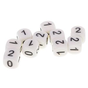 10 pezzi 16mm numeri Set quadrati in lega di zinco acrilico plastico per giochi da tavolo promozioni matematiche - Product Image 2