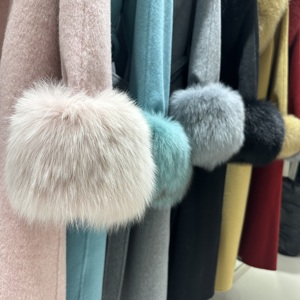 <span class=keywords><strong>Manteau</strong></span> Long d'Hiver en <span class=keywords><strong>Laine</strong></span> et Vraie Fourrure de Renard Luxueux Personnalisable pour <span class=keywords><strong>Femme</strong></span> - Product Image 6
