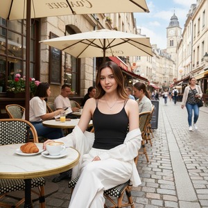 Débardeur décontracté sans dos pour <span class=keywords><strong>femme</strong></span> avec bonnets intégrés, débardeur court à fines bretelles sexy style Y2K pour l'entraînement - Product Image 6
