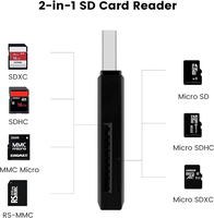Lecteur de carte SD Micro TF USB 3.0, 5Gbps 2 en 1 USB3.0 Lecteur de carte mémoire SD à double emplacement Adaptateur USB 2.0 pour SDXC, SDHC, MMC, RS-MMC