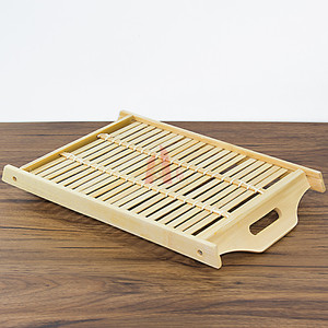 Plateaux de service en bambou rectangulaires tissés, petits, moyens et grands, pour le stockage et le service des aliments - Product Image 5