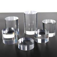 Présentoir de table surélevé cylindrique en acrylique ultra-transparent pour bijoux et cosmétiques, modèles faits main, pré-assemblé, contemporain