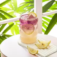 1/2/4 Vasos Ecológicos YWDL de Una Sola Capa con Forma de Ola y Pajita para Cerveza y Café Helado - Product Image 2