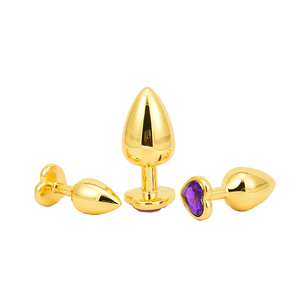 Estimulante plug anal dorado para usos unisex