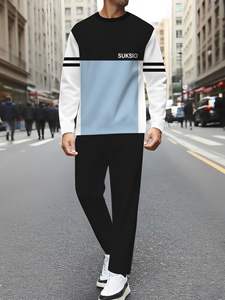 ชุดสูทแขนยาวลายเรียบง่ายสไตล์ลำลองสำหรับผู้ชาย ผ้าเนื้อบางเบา ระบายอากาศได้ดี ทรงตรง ลายเส้นตรง รุ่นพื้นฐาน มีสินค้าในสต็อกจากโรงงาน - Product Image 3