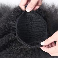 Queue de cheval longue et droite Yaki avec cordon de serrage, en fibre synthétique haute température, naturelle, crépue et épaisse, à trame unique, pour femmes noires, usage quotidien