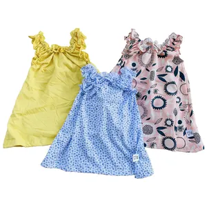 Girls Summer Casual Dress Cotton Wholesale Children Fashion Clothing Bulk Supply Vietnam Factory for Kids Clothes