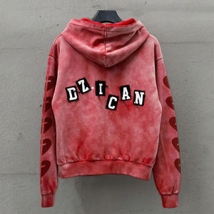 Fabricants de sweat à capuche zippé en coton Boxy à la mode sérigraphie personnalisée sweat à capuche surdimensionné lourd lavage à l'acide sweat à capuche zippé - Product Image 2