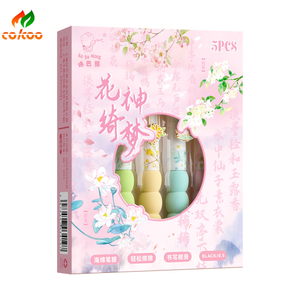 Individuell gestalteter 0,5-mm-Gelstift, neues süßes Candy-Design für Schüler, radierbar, blau-schwarz, 5er-Set in exquisiter Verpackung - Product Image 1