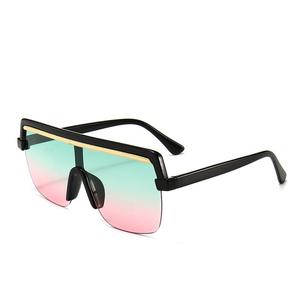 Gafas de Sol de Moda 2020, Montura Media, Parte Superior Plana, Cuadradas, UV400, para Mujer, Tamaño Grande - Product Image 5