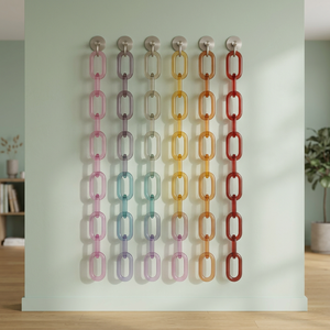 Decoración de Pared de Eslabones de Cadena de Resina Hechos a Mano, Decoración Impermeable para el Hogar, Adorno Colgante de Pared de Eslabones de Cadena de Resina Hecho a Mano - Product Image 1