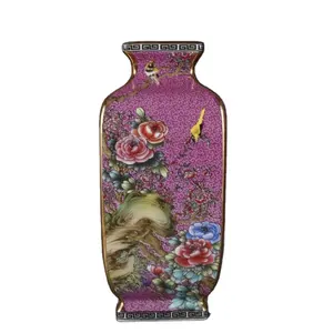 Китай, товары для дома, фарфоровая розовая эмалированная ваза с изображением цветов и птиц, керамические вазы, Имбирные банки, китайский Декор