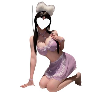 Sexy lingerie, pure and alluring maid outfit, maid uniform, dopamine-colored underwire <b>push</b>-up set, hollowed-out two-piece qqny - Product Image 5