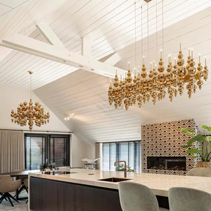 Intérieur moderne personnalisé grande chambre d'hôtel villa salon décoration suspendue <span class=keywords><strong>lustre</strong></span> en verre bulle <span class=keywords><strong>noir</strong></span> de <span class=keywords><strong>Murano</strong></span> - Product Image 6