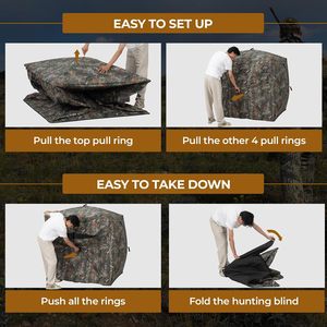 Carpa Portátil de Camuflaje para 2-3 Personas, Impermeable, Transpirable y Resistente, para Todas las Estaciones, para Campamento, Pesca y Observación de Aves - Product Image 6