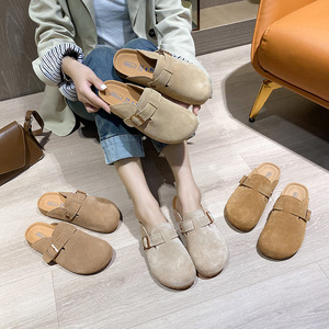 2024 estate firmate zoccoli da <span class=keywords><strong>donna</strong></span> muli di alta qualità in vera pelle scarpe basse da <span class=keywords><strong>donna</strong></span> morbide nuove <span class=keywords><strong>pantofole</strong></span> da giardino - Product Image 5