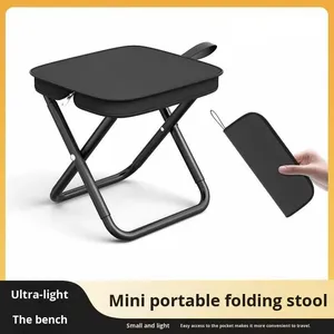 Ultra-Light <b>Portable</b> Train Queuing Chair Outdoor Foldable Oxford Metal <b>Stool</b> for Camping Picnic Pencil Case Handbag Design - Product Image 3