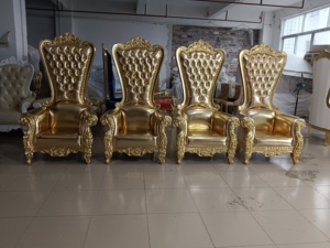 Vua Và Nữ Hoàng Cao Trở Lại Rẻ Hơn Vàng Throne Ghế Với Rắn Gỗ Hoàng Gia Sang Trọng Ghế Đám Cưới Cho Chú Rể Và Cô Dâu - Product Image 3