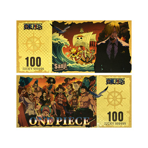 6 pièces de billets de banque fantaisie en feuille d'or à l'effigie de personnages d'anime d'aventure <span class=keywords><strong>pirate</strong></span> et de dessins animés sur le thème du voyage en mer, pour collection de fans et cadeaux de fête - Product Image 4
