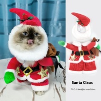 Costumes drôles de transformation d'animal familier d'hiver écologique en coton pour Noël Halloween vêtements de chien de conception d'impression avec des accessoires