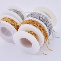 Chaîne torsadée plaquée or de 10 m/rouleau, chaîne torsadée texturée de haute qualité, fournitures en vrac pour la fabrication de bijoux en acier inoxydable