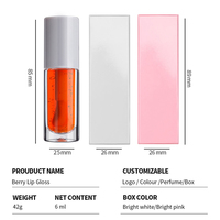 Gloss à lèvres liquide végétalien à marque privée, haute brillance, hydratant, longue tenue, imperméable, vente en gros, usine OEM, logo personnalisé