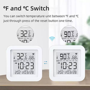 2,4G Tuya WLAN-Wecker Kalender Innenraum-Tester Smart Hygrometer Thermometer Temperatur-Feuchtigkeitsmesser mit LCD-Bildschirm - Product Image 3