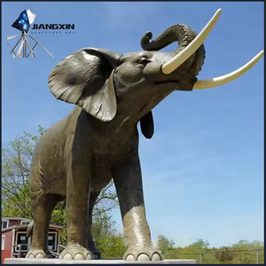 Statue d'éléphant en bronze-Éléphant en bronze avec tronc surélevé pour jardins sur le thème du safari (<span class=keywords><strong>centre</strong></span> <span class=keywords><strong>de</strong></span> <span class=keywords><strong>table</strong></span> extérieur <span class=keywords><strong>de</strong></span> luxe) - Product Image 4