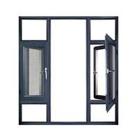 Fenêtre à battant moderne en aluminium à rupture de pont thermique certifiée Energy Star avec verre insonorisé et isolant thermiquement pour usage extérieur