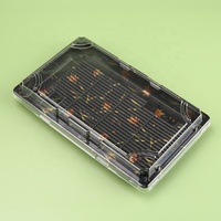 Emballage alimentaire personnalisé pour fête, restaurant, boîte en plastique rectangulaire jetable de qualité alimentaire pour sashimi de saumon, autres emballages