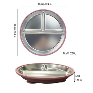 จานสแตนเลส9นิ้วพร้อมตัวดูดซิลิโคนแบบถอดได้ - Product Image 4