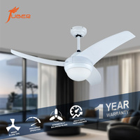 Ventilateur de plafond moderne à 3 pales avec lumière, pales en ABS de 42 pouces, LED lumineuses, nickel brossé, ventilateurs de plafond à 3 pales avec lumière