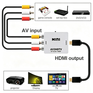 Convertidor RCA <span class=keywords><strong>a</strong></span> <span class=keywords><strong>HDMI</strong></span> 1080P, <span class=keywords><strong>Adaptador</strong></span> de Video y Audio RCA Compuesto CVBS AV <span class=keywords><strong>a</strong></span> <span class=keywords><strong>HDMI</strong></span>, Compatible con <span class=keywords><strong>Cable</strong></span> de Alimentación USB - Product Image 3
