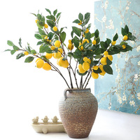 Citron artificiel en soie, arrangement de 7 branches, décoration d'intérieur, accessoire photo de mariage, modèle chinois 2403