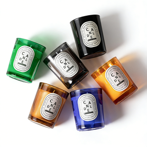 Grosir Stoples Lilin Kaca Silinder Berwarna 8oz 10oz 15oz / Stoples Unik Mewah untuk Pijat Hari Valentine untuk Membuat Lilin - Product Image 2