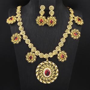 Jxx Juego de Joyería de Lujo de Dubái, Chapado en Oro de 24k con Circonitas, de Alta Calidad, Moderno, Recién Llegado, para Mujer, para Fiestas y Bodas, Venta al Por Mayor - Product Image 1