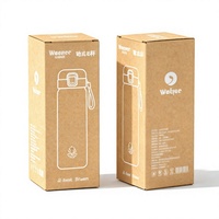 Boîte à bouteille d'eau en papier kraft recyclable avec logo personnalisé imprimé et insert en éponge