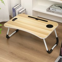 Bureau d'ordinateur pliable moderne CHaO en bois avec porte-gobelet et rangement, table d'étude portable en MDF pour la maison, vente chaude
