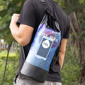 Transparent PVC Waterproof Dry Bag 10L With Phone Pocket Outdoor Swimming Beach Storage <b>Backpack</b> Unisex - Product Image 1