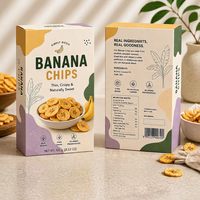 Boîte personnalisée pour chips de bananes, emballage alimentaire pour la vente au détail