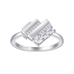 Custom Jewellery Manufacture Trendy Band <b>Ring</b> Fine S925 <b>Silver</b> Heart <b>Rings</b> 3a Zircon Women Daily Wear Party Rhodium Plated - Product Image 1