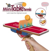 Nouveau jouet sportif 2 en 1 : pistolet de tennis de table miniature portatif pour enfants avec lancement, jeu d'équilibre et de comptage, lumière et son