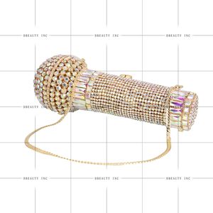 Sac à main de soirée pour femme de luxe, motif microphone, entièrement orné de strass, paillettes, haute qualité, chaîne de bandoulière, bal - Product Image 3