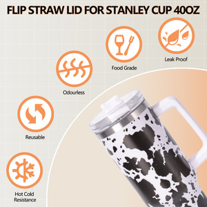 Stainless Steel Tumbler 40oz <b>Insulated</b> Travel <b>Mug</b> With Handle Dust Free Lid Design - Product Image 3