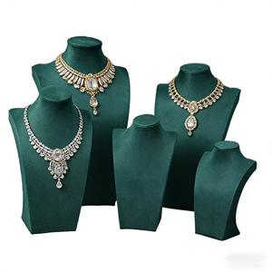 Expositor de Joyería de Fibra Súper Resistente con Maniquíes de Cuello para Collares y Joyas Finas - Product Image 1