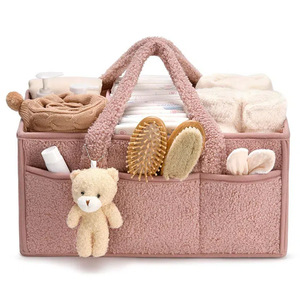 Borsa per Pannolini Multifunzione Isolata di Grande Capacità, Borsa per Pannolini Personalizzabile in Peluche, Borsa per Maternità - Product Image 3