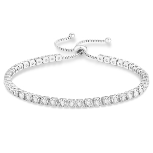 Pulsera de tenis ajustable brillante para novia, regalo de joyería de moda para mujer, pulsera clásica de circonita cúbica con diamantes 5A de 3 mm - Product Image 5